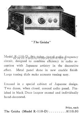 The Geisha Model R-110-D; Splitdorf Electrical (ID = 1903769) Radio