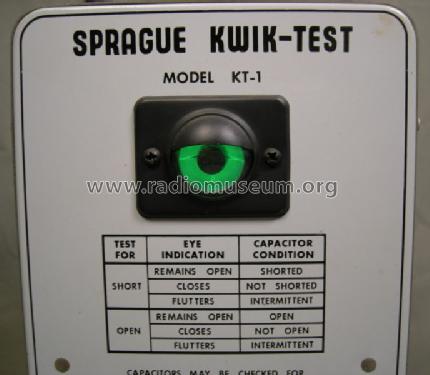 KT-1 Kwik-Test Capacitor Checker; Sprague Electric (ID = 1185865) Equipment