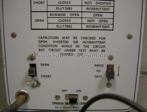 KT-1 Kwik-Test Capacitor Checker; Sprague Electric (ID = 1185867) Equipment