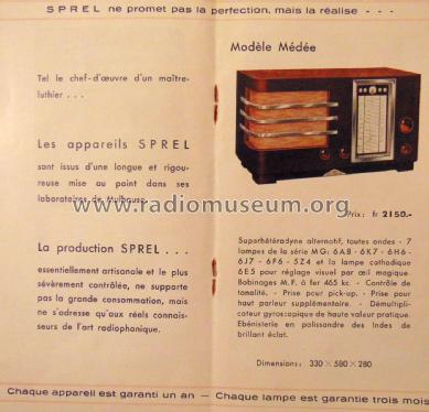 Médée ; SPREL S.P.R.E.L.; (ID = 1960439) Radio