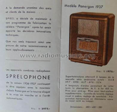 Panergon 1937 ; SPREL S.P.R.E.L.; (ID = 1960442) Radio