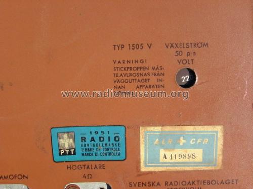 Radiola Operett 1505V; SR, Svenska (ID = 656111) Radio