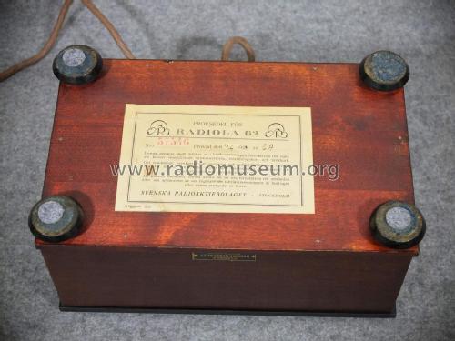 Radiola M62; SR, Svenska (ID = 2629512) Radio