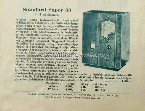 Super 33 ; Standard; Budapest (ID = 2043948) Radio