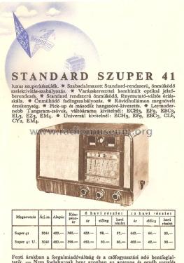 Szuper 41 U 3040; Standard; Budapest (ID = 1511480) Radio