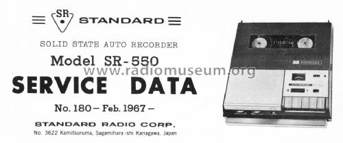 Auto Recorder SR-550; Standard Radio Corp. (ID = 2946990) R-Player