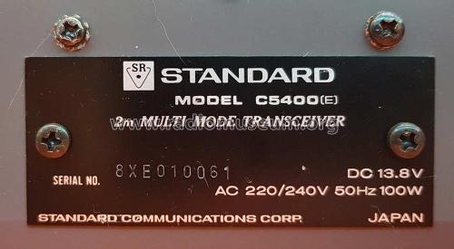 2m Multi Mode Transceiver C5400 ; Standard Radio Corp. (ID = 2257761) Amat TRX