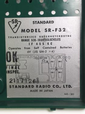 Transistor 6 SR-F 32; Standard Radio Corp. (ID = 2320846) Radio