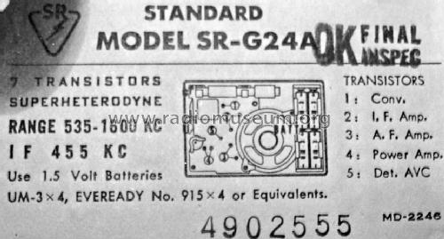 Transistor 7 SR-G24A; Standard Radio Corp. (ID = 1388782) Radio