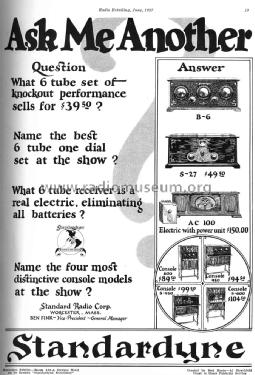 Standardyne AC 100 ; Standard Radio Corp. (ID = 1792393) Radio