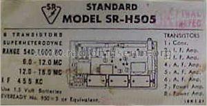 SR-H505; Standard Radio Corp. (ID = 578704) Radio