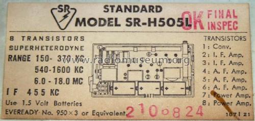 SR-H505L Hi-Fi; Standard Radio Corp. (ID = 687597) Radio