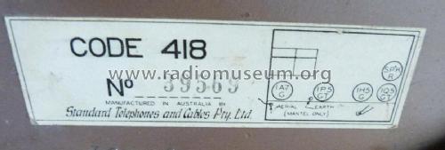 418N Ch= 418; Standard Telephones (ID = 2620588) Radio