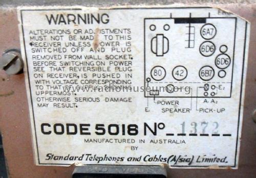 5018F Ch= 5018; Standard Telephones (ID = 2687258) Radio