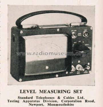 Level Measuring Set 74832; Standard Telephones (ID = 2645425) Equipment