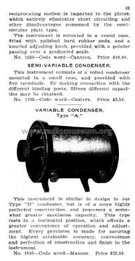 Semi-Variable Condenser ; Standard Wireless (ID = 1799511) Radio part