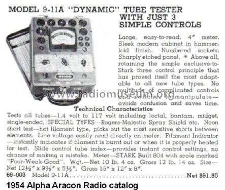 Tube Tester 9-11A; Stark Electronic (ID = 1754244) Ausrüstung