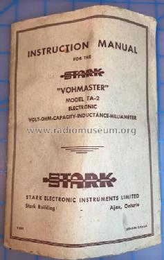 Volt-Ohm-Capacity-Inductance-Milliameter Vohmaster TA-2; Stark Electronic (ID = 2536724) Equipment