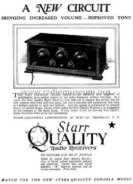 Star Harmonic Model D; Starr Equipment Corp (ID = 1103074) Radio