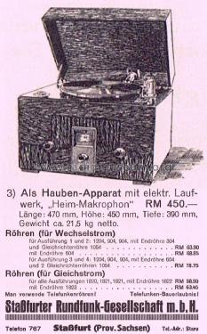 Heim-Makrophon 42W; Stassfurter Licht- (ID = 1836290) Radio