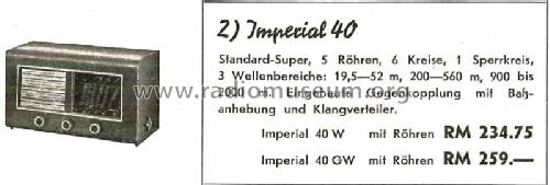 Imperial 40W ; Stassfurter Licht- (ID = 1386637) Radio