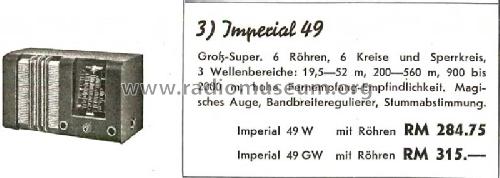 Imperial 49 W ; Stassfurter Licht- (ID = 1386641) Radio