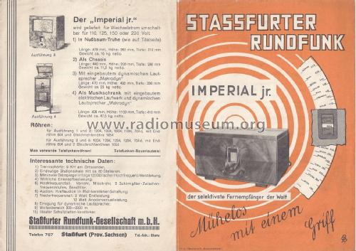 Imperial Junior W; Stassfurter Licht- (ID = 1855524) Radio