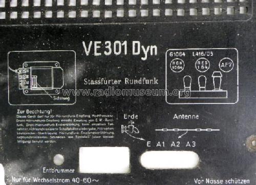 Volksempfänger VE301 Dyn W; Stassfurter Licht- (ID = 1481129) Radio