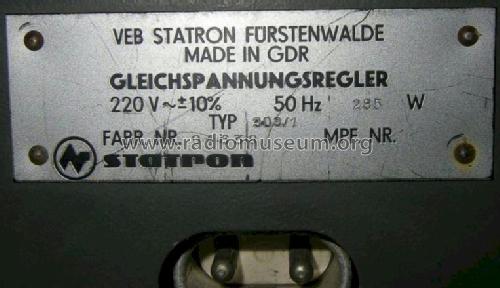 Gleichspannungsregler 303/1; Statron, VEB Ostd.; (ID = 1163706) Equipment