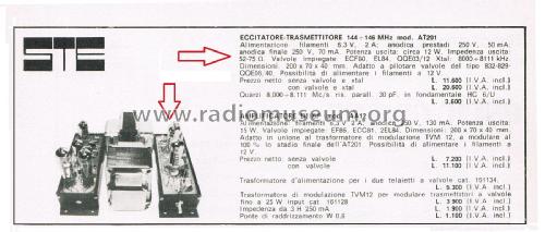 Eccitatore Trasmettitore 144/146 MHz AT201; STE s.r.l.; Milano (ID = 2755316) Amateur-T