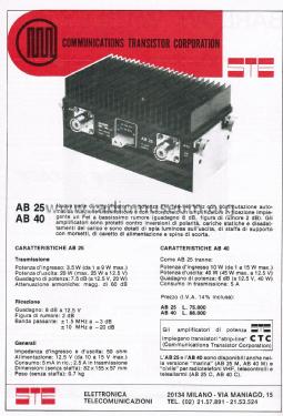 FM Power Amplifier AB 25; STE s.r.l.; Milano (ID = 2758561) RF-Ampl.