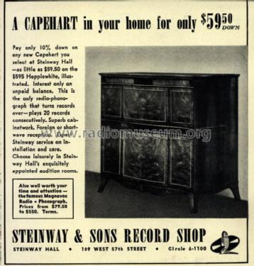 Capehart changers of unknown model name ; Steinway & Sons, New (ID = 1295896) Radio