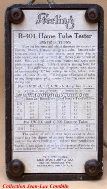 Vacuum Tube Tester R-401; Sterling Manuf. Co.; (ID = 562090) Equipment