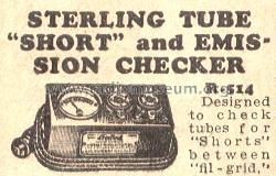 Junior AC Tube Checker R-514 Tube Short and Emission Checker; Sterling Manuf. Co.; (ID = 241682) Equipment