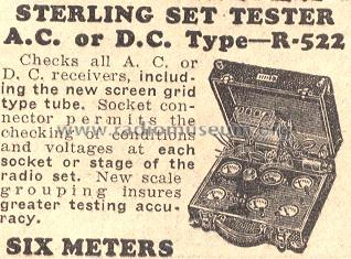 Set Tester R-522 ; Sterling Manuf. Co.; (ID = 241681) Equipment