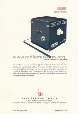 Fernsehprojektor Panke ; Stern-Radio Berlin, (ID = 1813677) Televisore