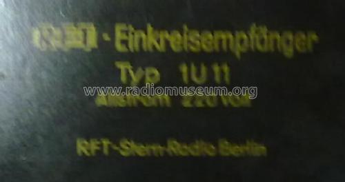 RFT-Einkreisempfänger 1U11; Stern-Radio Berlin, (ID = 948937) Radio