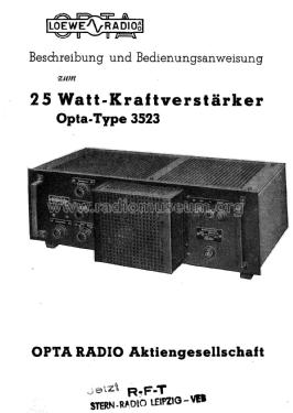 25-Watt-Kraftverstärker Opta 3523; Stern-Radio Leipzig, (ID = 2618085) Ampl/Mixer