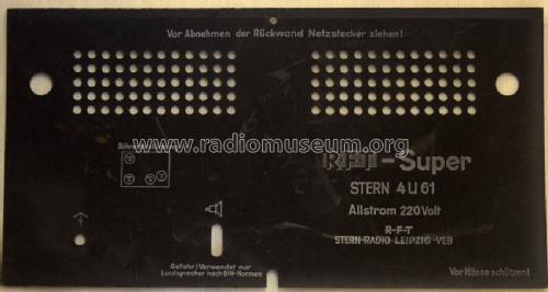 Einheitssuper / RFT-Super Stern 4U61; Stern-Radio Leipzig, (ID = 84080) Radio