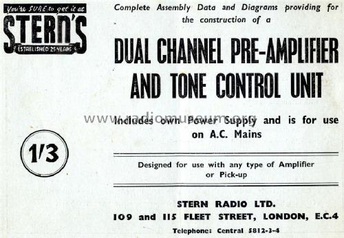 Mullard PreAmp Tone control Unit ; Stern Radio Ltd., (ID = 1236803) Kit