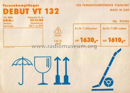 Debüt VT 132; Stern-Radio Staßfurt (ID = 2863560) Télévision