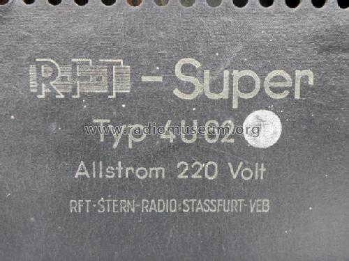 Einheitssuper RFT-Super 4U62 ; Stern-Radio Staßfurt (ID = 1598804) Radio