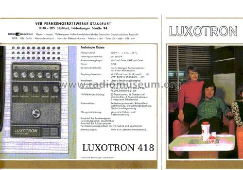 Luxotron 418; Stern-Radio Staßfurt (ID = 1313486) Television