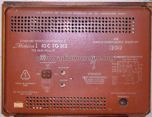 Marion I 43C TG 512; Stern-Radio Staßfurt (ID = 543096) Televisore