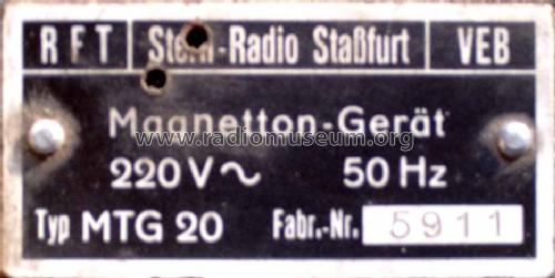 MTG 20 ; Stern-Radio Staßfurt (ID = 530749) Enrég.-R