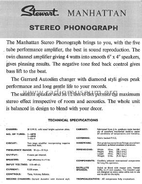 Manhattan Stereo Phonograph 5MD; Stewart Electrical (ID = 2704226) R-Player