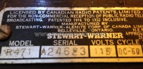 R471 ; Stewart Warner; (ID = 2089086) Radio