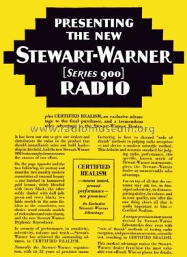 901 Ch= 900 series; Stewart Warner Corp. (ID = 1621524) Radio