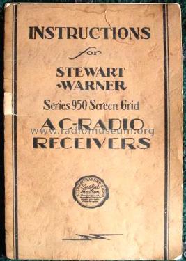 950 AC series ch = 950 AC; Stewart Warner Corp. (ID = 830631) Radio