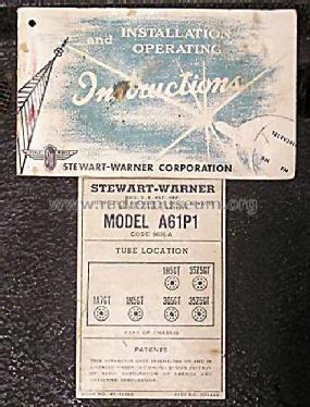 A61P1 Ch= 9036-A; Stewart Warner Corp. (ID = 260280) Radio